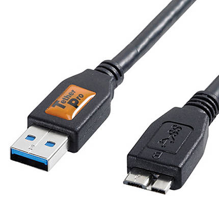 TetherPro USB 3.0 male to Micro-B 6ft Black