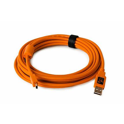 Tether Tools 15ft/4.6m TetherPro USB 2.0 A Male to Mini-B 5-Pin Orange
