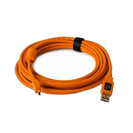 Tether Tools 15ft/4.6m TetherPro USB 2.0 A Male to Mini-B 5-Pin Orange