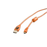 Tether Tools 15ft/4.6m TetherPro USB 2.0 A Male to Mini-B 5-Pin Orange 1