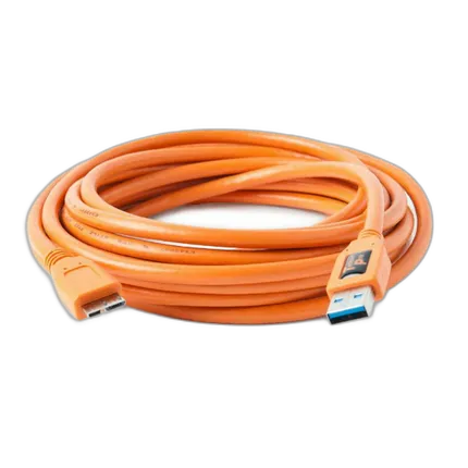 Tether Tools 15ft TetherPro USB 3.0 Male A to Micro-B Cable Orange