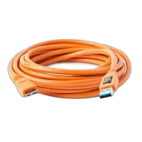 Tether Tools 15ft TetherPro USB 3.0 Male A to Micro-B Cable Orange