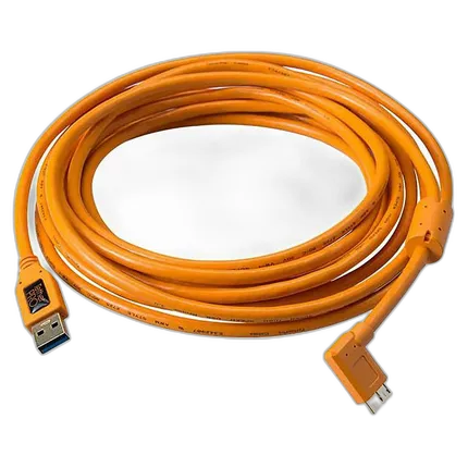 Tether Tools Tetherpro Usb 3.0 A Male To Micro B Right Angle 15ft Orange