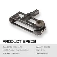 Tilta Samsung T5 SSD Holder for BMPCC 4K Cages - Tactical Gray 2