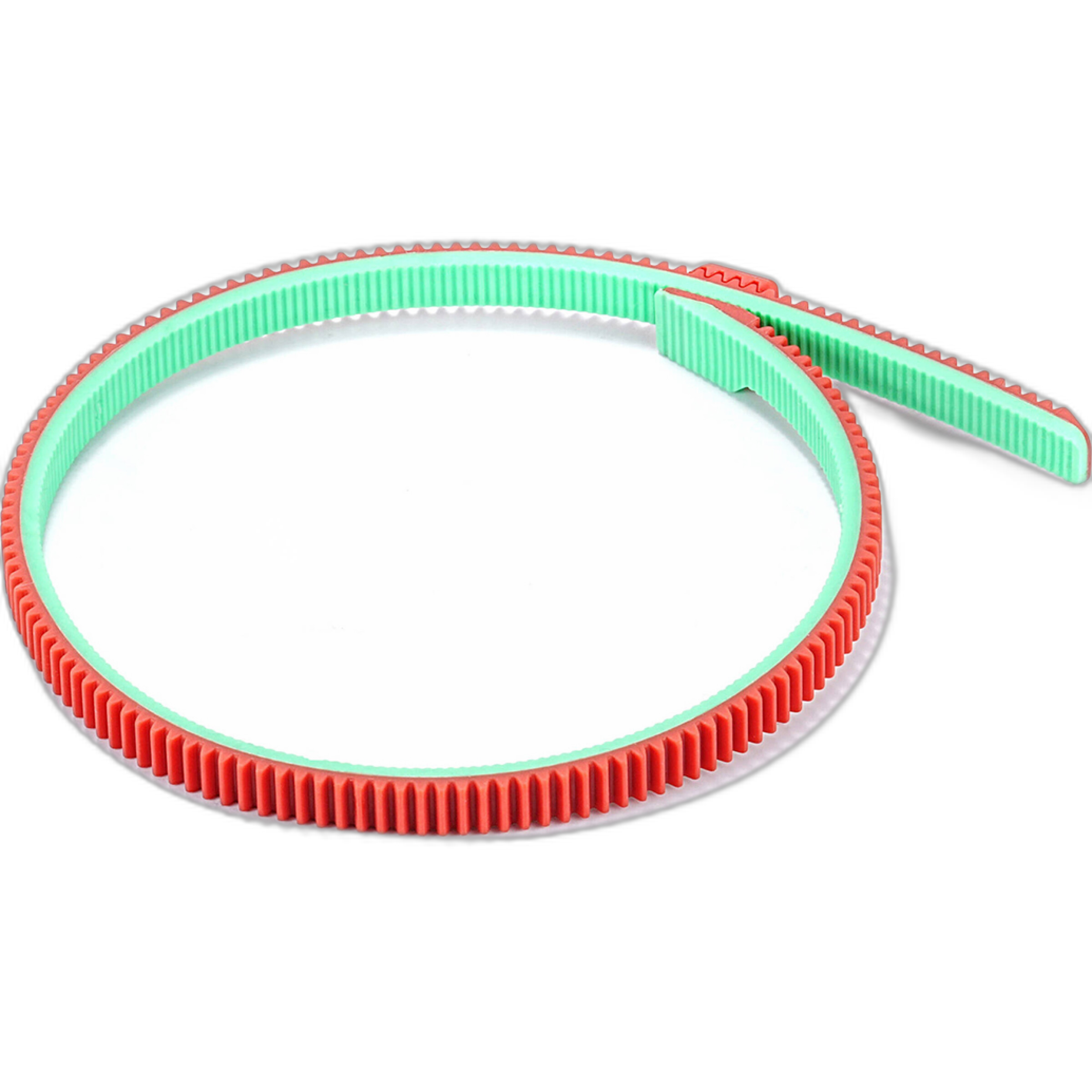 Tilta Universal Focus Gear Ring Red mounted on a lens