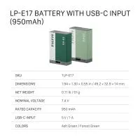 Tilta LP-E17 Battery with USB-C Input - Forest Green 8