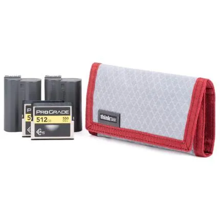 Think Tank Cards n Power Red (Holds 4SD or 2Cfexpress and 2 DSLR Batt)