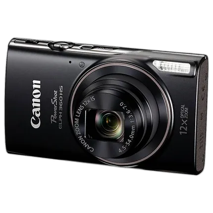 Used Canon PowerShot ELPH 360 HS Digital Camera (Black) - Excellent