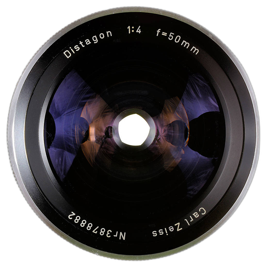 Used Hasselblad 50MM F/4 CF T star lens rear view