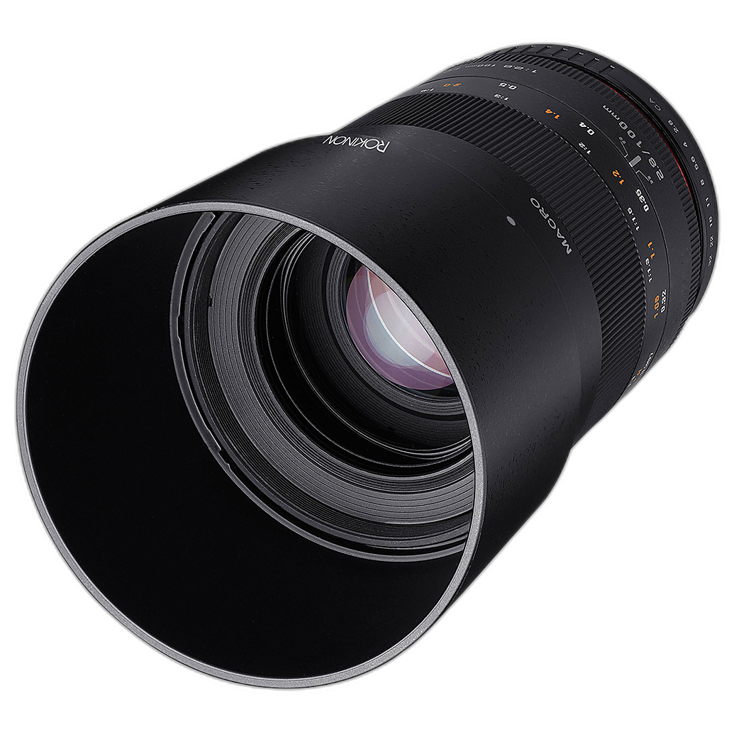 Rokinon 100mm macro lens side view