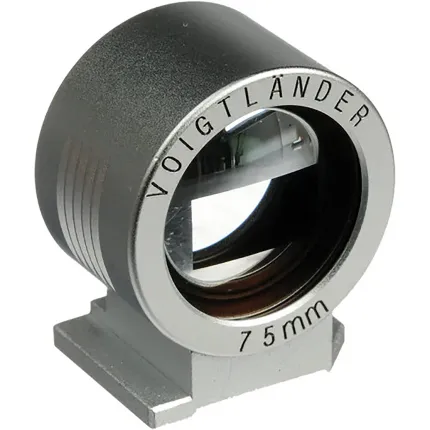 Used Voigtlander 75MM Viewfinder (Silver) - Excellent