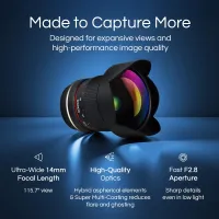 Used Rokinon 14mm f/2.8 ED AS IF USM Lens for Sony E Mount - Fair 2
