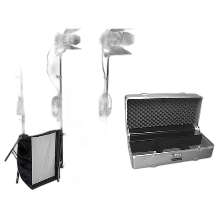 Used Arri 3 Light Tungsten Fresnel Kit 150/300/650 with stands/case - Good
