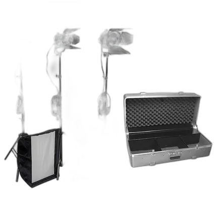 Used Arri 3 Light Tungsten Fresnel Kit 150/300/650 with stands/case - Good
