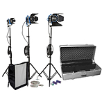 Used Arri 3 Light Tungsten Fresnel Kit 150/300/650 with stands/case - Good