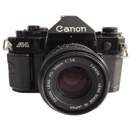 Used Canon A1 35mm SLR With 50mm F/1.8 (Black) - Good