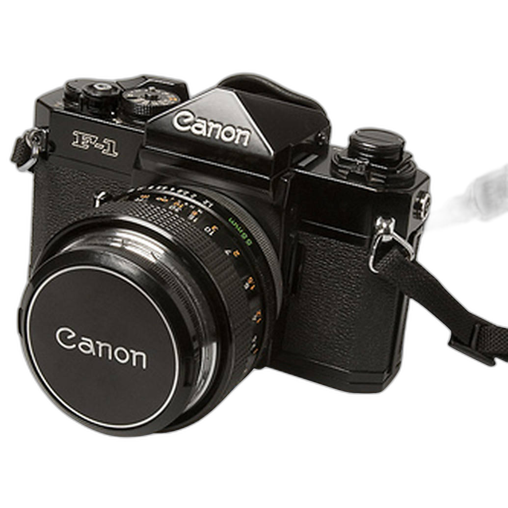 Used Canon F-1 top and angle view
