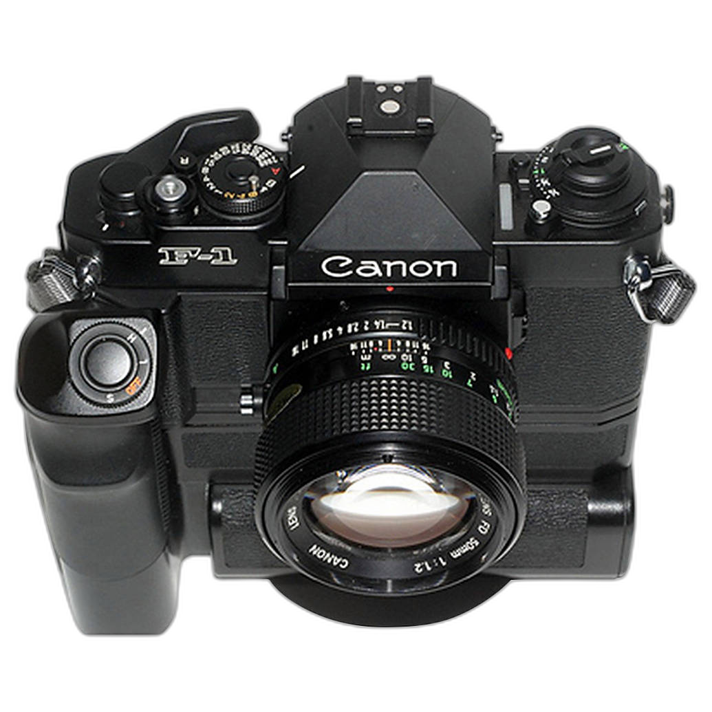 Used Canon F-1 rear and side view