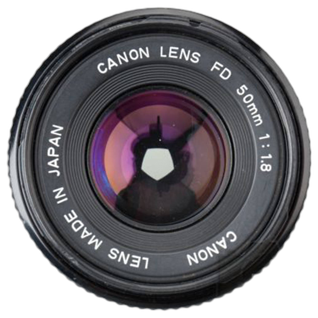 Used Canon FD 50mm f/1.8 lens rear mount view