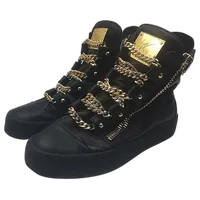Giuseppe Zanotti Royce Gold Multi-Chain Sneakers Size 40 1/2 1