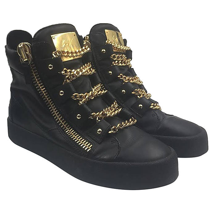 Elendighed En del sympatisk Giuseppe Zanotti Royce Gold Multi-Chain Sneakers Size 40 1/2 | Used &  Trades | Giuseppe at Unique Photo