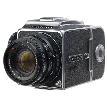 Used Hasselblad 500C Chrome w/ 80mm f/2.8 C Chrome and A12 - Good
