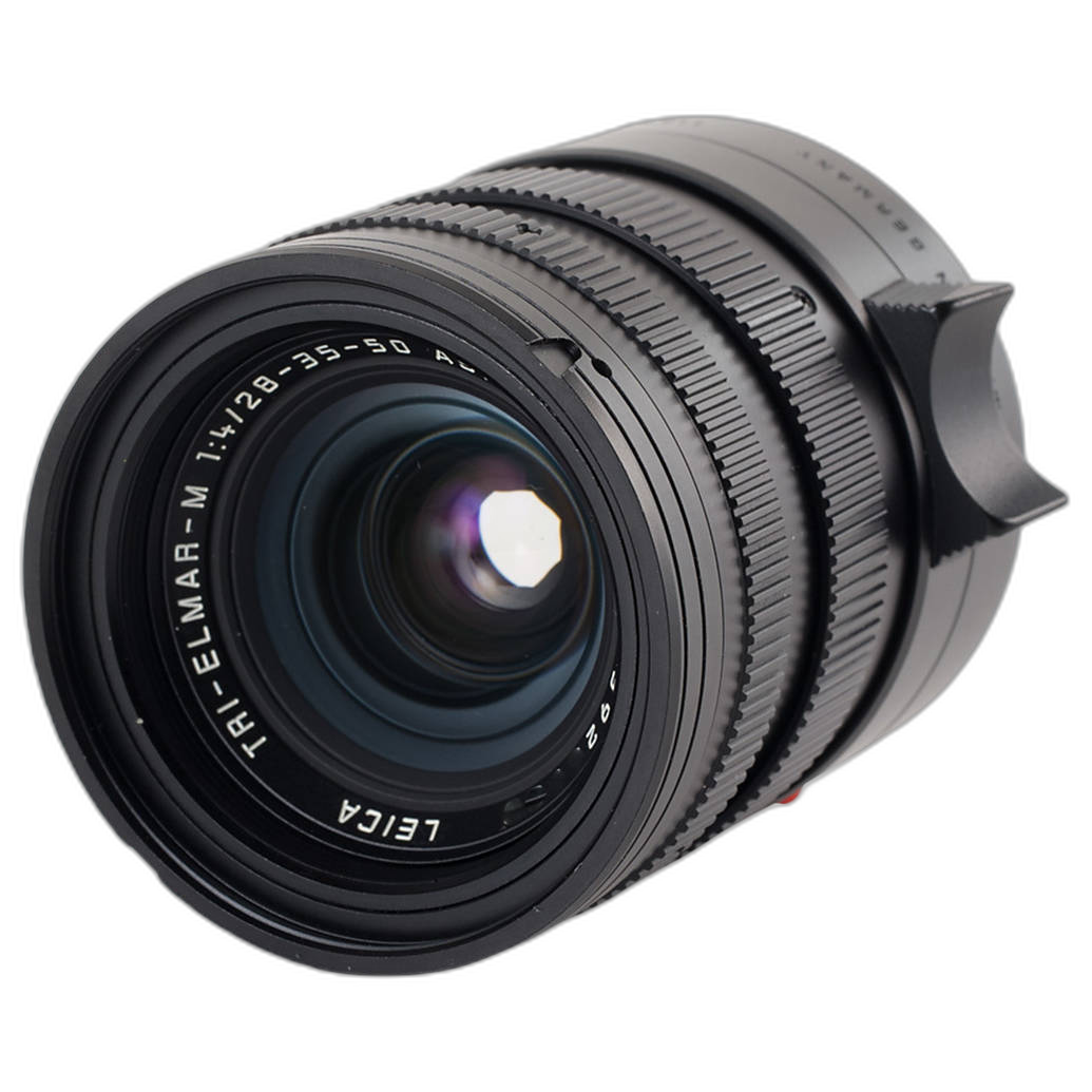 Used Leica M 28-35-50 Tri-Elmar lens representing classic 35mm and 50mm focal length versatility