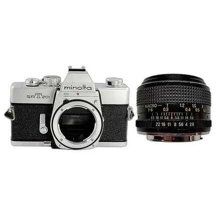 Used Minolta SRT 201 w/ Rokinon 28mm f/2.8 - Good