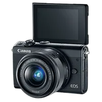 Used Canon M100 Mirrorless Camera with 15-45mm  and  55-200mm (Black) - Like New 1