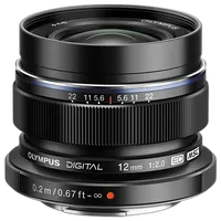 Used Olympus M.Zuiko Digital ED 12mm f/1:2.0 Wide Angle Lens (Black) - Like 0