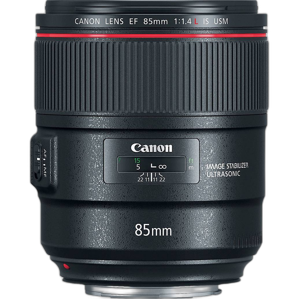 Open Box Canon EF 85mm f/1.4L IS USM Lens side view