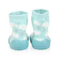 Nuby Baby Rubber Shoes Large Aqua Clouds Only 1