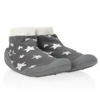 Nuby Baby Rubber Shoes Large Gray Stars Only 0