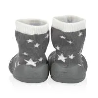 Nuby Baby Rubber Shoes Large Gray Stars Only 5