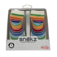 Nuby Baby Rubber Shoes Medium Whiteredyellowblue Stripes 3