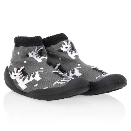 Nuby Baby Rubber Shoes Large Gray Zebras Only