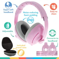  2 In 1 Baby Earmuffs Pink Hard And Elastic Headband 4