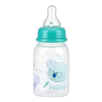 Nuby 4oz Clear Round with Silicone Nipple Printed Bottle 2