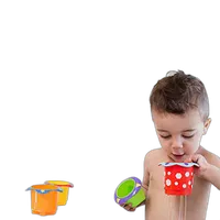 5pk Stackable Bath Cups 16pc Bath Tub Foam Animal 4
