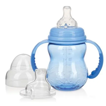 Nuby 3 Stage 8Oz Tritan Wide Neck Bottle Blue Only