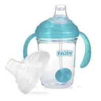 Nuby 8Oz 2 Handle Tritan Spout 360 Weighted Straw Aqua Only 0