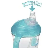 Nuby 8Oz 2 Handle Tritan Spout 360 Weighted Straw Aqua Only 3