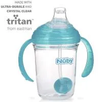 Nuby 8Oz 2 Handle Tritan Spout 360 Weighted Straw Aqua Only 5