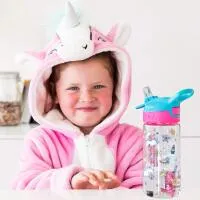 Nuby 18Oz Flip-It Reflex Straw Cup Unicorn Prints Only 1