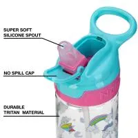 Nuby 18Oz Flip-It Reflex Straw Cup Unicorn Prints Only 2