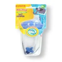Nuby 10Oz Tritan Cup 360 Spout Weighted Straw Blue Only 0