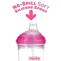 Nuby 10Oz Tritan Cup 360 Spout Weighted Straw Pink Only 4