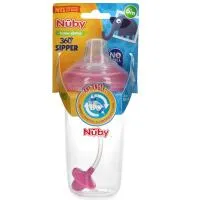 Nuby 10Oz Tritan Cup 360 Spout Weighted Straw Pink Only 6