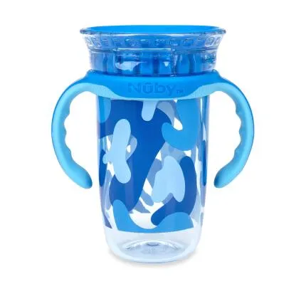 Nuby 10Oz Camo Tritan Smart Cup With Handles And Hygienic Cove
