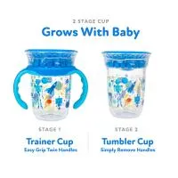 Nuby 8Oz Robot Tritan Smart Cup Handles 360 With Cover 1